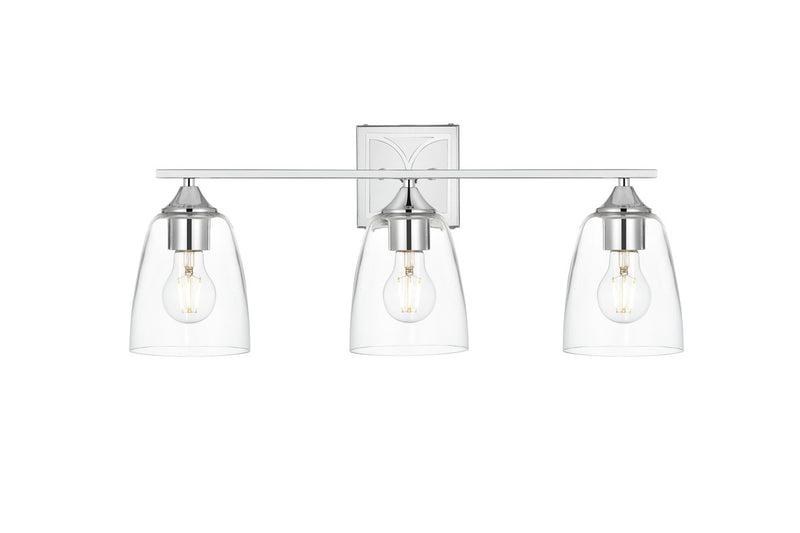 Elegant Lighting - LD7309W24CH - Three Light Bath Sconce - Harris - Chrome and Clear