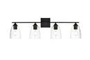 Elegant Lighting - LD7309W34BLK - Four Light Bath Sconce - Harris - Black