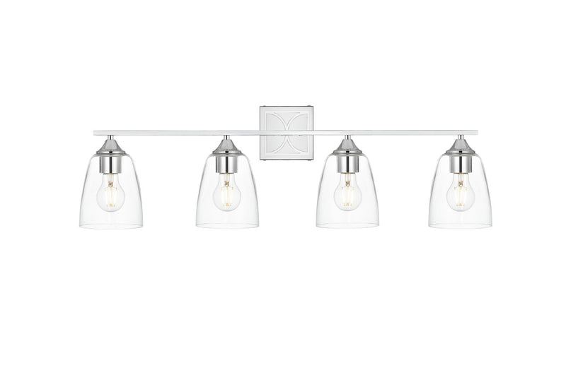 Elegant Lighting - LD7309W34CH - Four Light Bath Sconce - Harris - Chrome and Clear