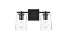 Elegant Lighting - LD7310W14BLK - Two Light Bath Sconce - Kacey - Black