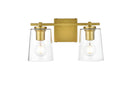 Elegant Lighting - LD7310W14BRA - Two Light Bath Sconce - Kacey - Brass