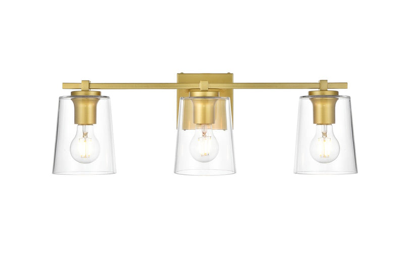 Elegant Lighting - LD7310W23BRA - Three Light Bath Sconce - Kacey - Brass and Clear