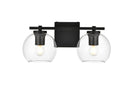 Elegant Lighting - LD7311W15BLK - Two Light Bath Sconce - Juelz - Black