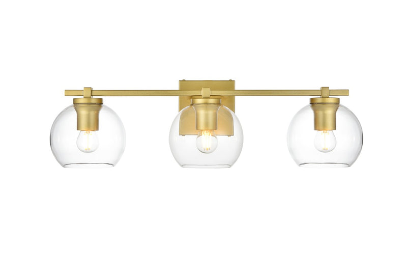 Elegant Lighting - LD7311W24BRA - Three Light Bath Sconce - Juelz - Brass and Clear