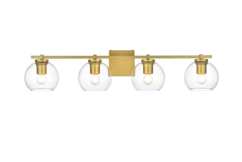 Elegant Lighting - LD7311W34BRA - Four Light Bath Sconce - Juelz - Brass and Clear