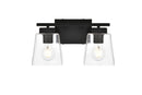 Elegant Lighting - LD7312W14BLK - Two Light Bath Sconce - Merrick - Black