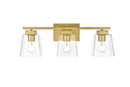 Elegant Lighting - LD7312W23BRA - Three Light Bath Sconce - Merrick - Brass