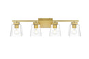 Elegant Lighting - LD7312W32BRA - Four Light Bath Sconce - Merrick - Brass