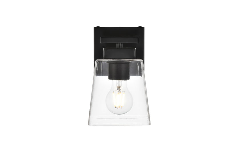 Elegant Lighting - LD7312W5BLK - One Light Bath Sconce - Merrick - Black and Clear