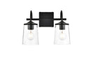 Elegant Lighting - LD7313W14BLK - Two Light Bath Sconce - Avani - Black