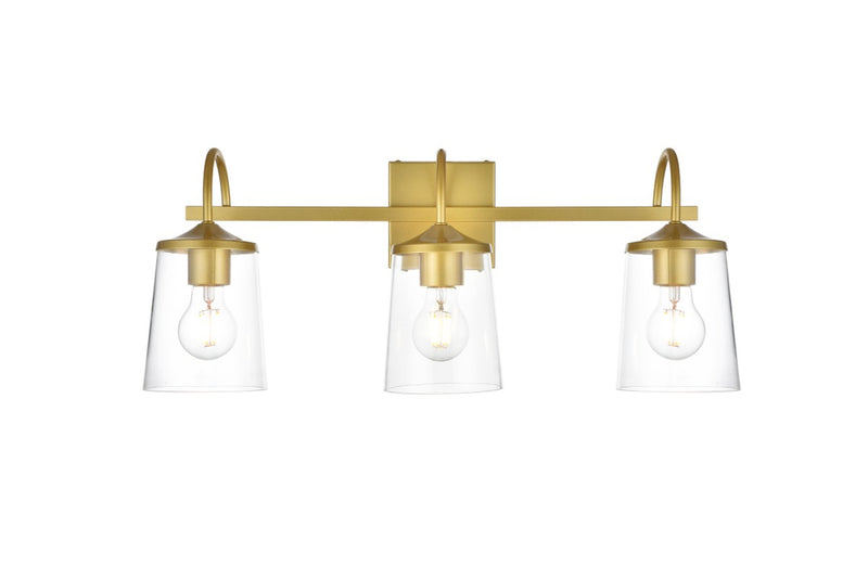 Elegant Lighting - LD7313W24BRA - Three Light Bath Sconce - Avani - Brass and Clear