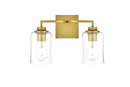 Elegant Lighting - LD7314W14BRA - Two Light Bath Sconce - Ronnie - Brass