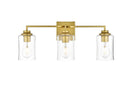 Elegant Lighting - LD7314W23BRA - Three Light Bath Sconce - Ronnie - Brass