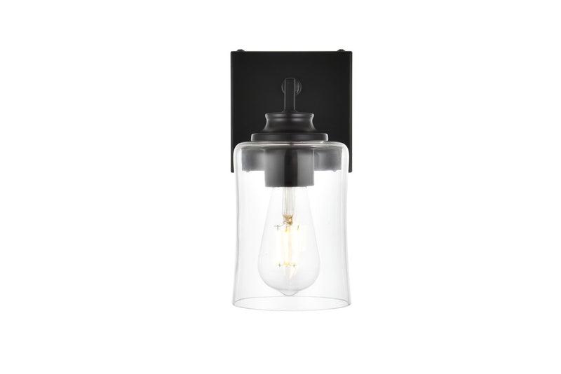 Elegant Lighting - LD7314W5BLK - One Light Bath Sconce - Ronnie - Black and Clear