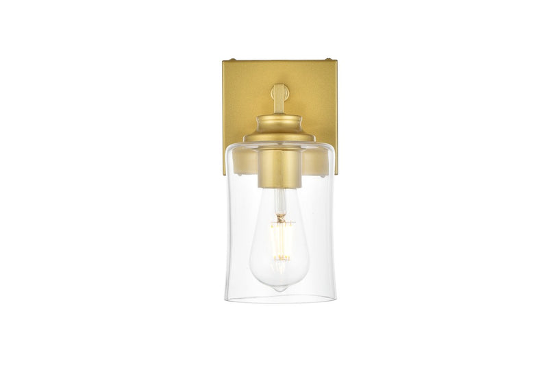 Elegant Lighting - LD7314W5BRA - One Light Bath Sconce - Ronnie - Brass and Clear