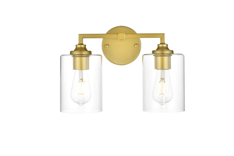 Elegant Lighting - LD7315W14BRA - Two Light Bath Sconce - Mayson - Brass and Clear