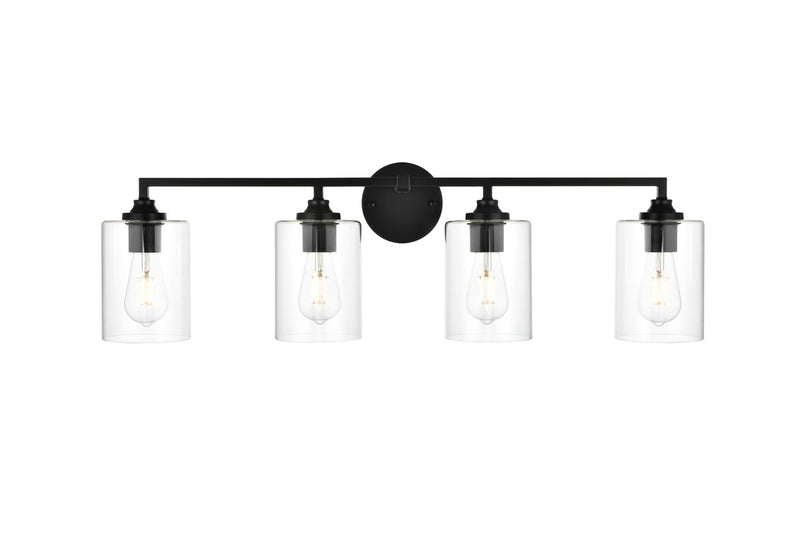 Elegant Lighting - LD7315W33BLK - Four Light Bath Sconce - Mayson - Black and Clear