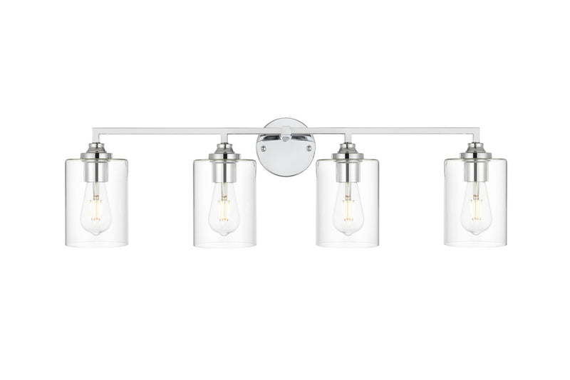 Elegant Lighting - LD7315W33CH - Four Light Bath Sconce - Mayson - Chrome and Clear