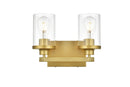 Elegant Lighting - LD7316W12BRA - Two Light Bath Sconce - Saanvi - Brass