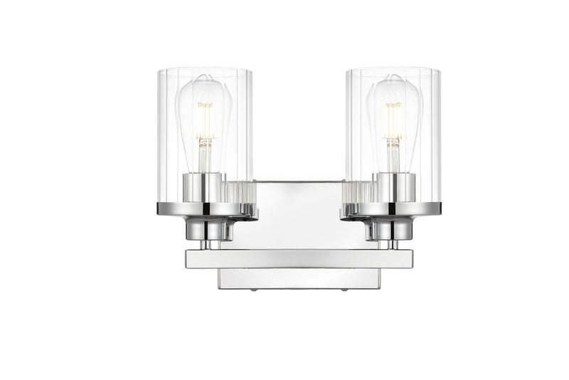 Elegant Lighting - LD7316W12CH - Two Light Bath Sconce - Saanvi - Chrome and Clear