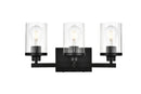 Elegant Lighting - LD7316W18BLK - Three Light Bath Sconce - Saanvi - Black