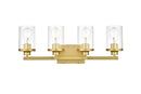 Elegant Lighting - LD7316W25BRA - Four Light Bath Sconce - Saanvi - Brass