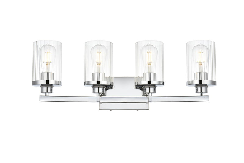 Elegant Lighting - LD7316W25CH - Four Light Bath Sconce - Saanvi - Chrome and Clear