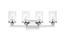 Elegant Lighting - LD7316W25CH - Four Light Bath Sconce - Saanvi - Chrome