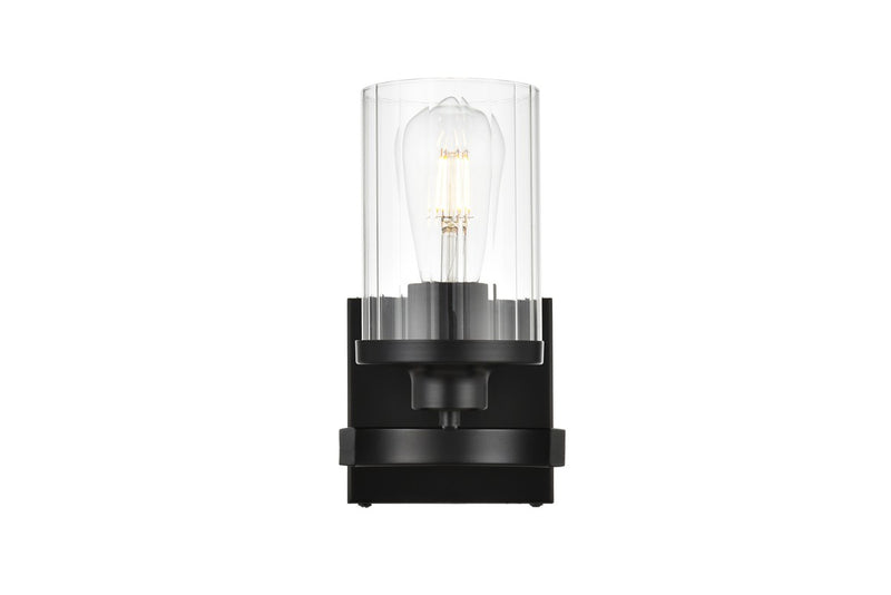 Elegant Lighting - LD7316W5BLK - One Light Bath Sconce - Saanvi - Black and Clear