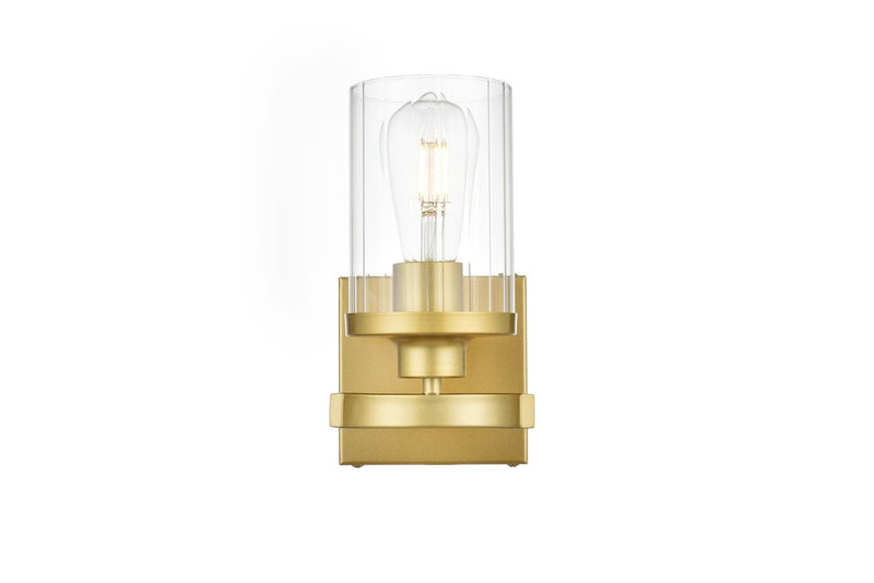 Elegant Lighting - LD7316W5BRA - One Light Bath Sconce - Saanvi - Brass and Clear