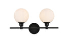 Elegant Lighting - LD7317W19BLK - Two Light Bath Sconce - Cordelia - Black
