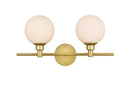 Elegant Lighting - LD7317W19BRA - Two Light Bath Sconce - Cordelia - Brass