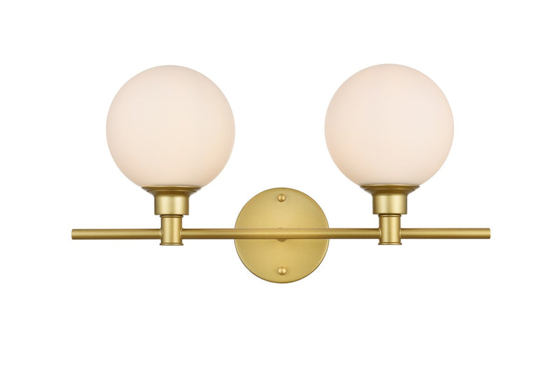 Elegant Lighting - LD7317W19BRA - Two Light Bath Sconce - Cordelia - Brass