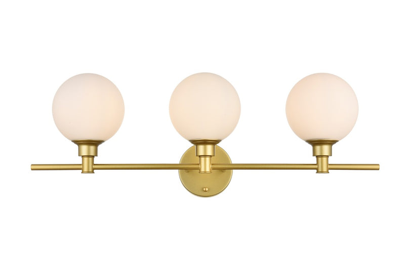 Elegant Lighting - LD7317W28BRA - Three Light Bath Sconce - Cordelia - Brass and frosted white