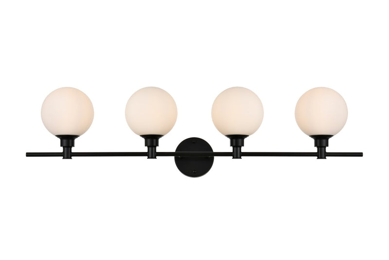 Elegant Lighting - LD7317W38BLK - Four Light Bath Sconce - Cordelia - Black