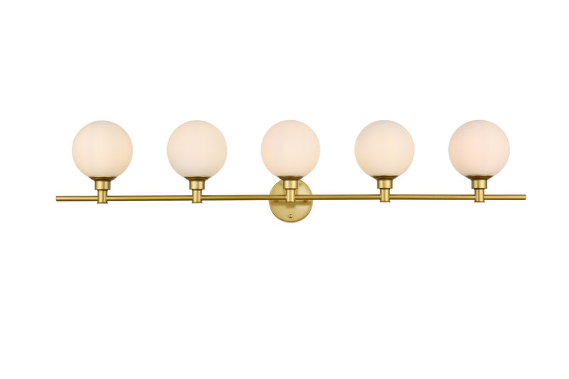 Elegant Lighting - LD7317W47BRA - Five Light Bath Sconce - Cordelia - Brass and frosted white