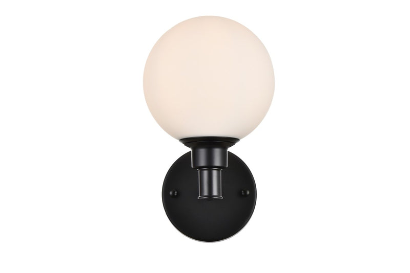 Elegant Lighting - LD7317W6BLK - One Light Bath Sconce - Cordelia - Black and frosted white