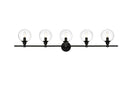 Elegant Lighting - LD7318W47BLK - Five Light Bath Sconce - Jaelynn - Black