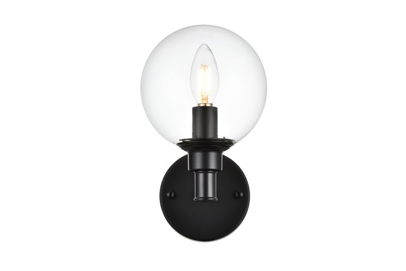 Elegant Lighting - LD7318W6BLK - One Light Bath Sconce - Jaelynn - Black and Clear