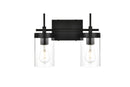 Elegant Lighting - LD7319W14BLK - Two Light Bath Sconce - Benny - Black