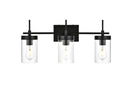 Elegant Lighting - LD7319W24BLK - Three Light Bath Sconce - Benny - Black