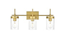 Elegant Lighting - LD7319W24BRA - Three Light Bath Sconce - Benny - Brass