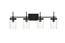 Elegant Lighting - LD7319W32BLK - Four Light Bath Sconce - Benny - Black