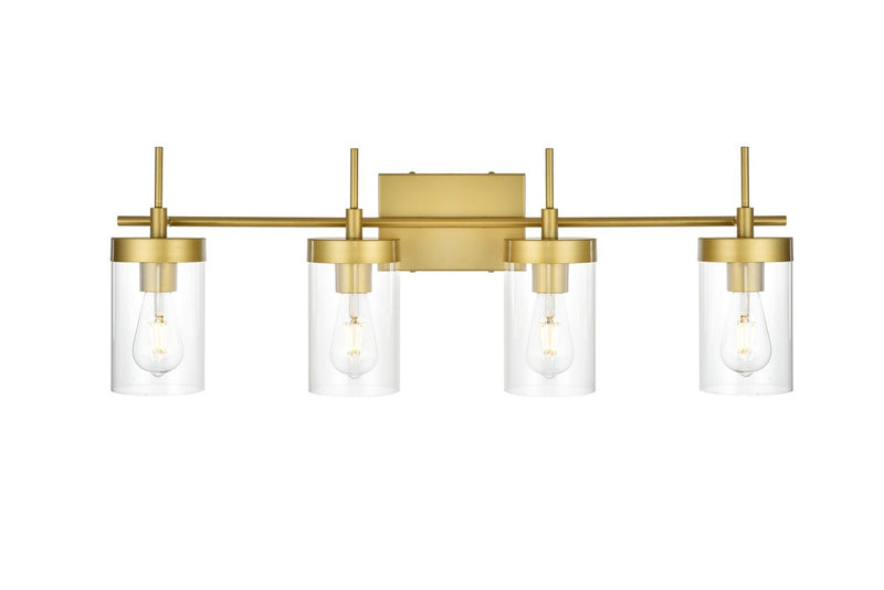 Elegant Lighting - LD7319W32BRA - Four Light Bath Sconce - Benny - Brass and Clear