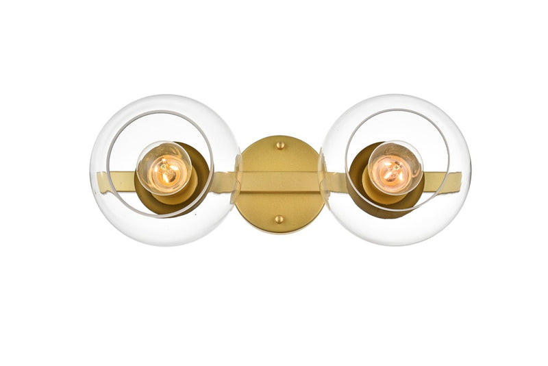 Elegant Lighting - LD7320W17BRA - Two Light Bath Sconce - Rogelio - Brass