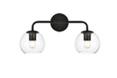 Elegant Lighting - LD7321W19BLK - Two Light Bath Sconce - Genesis - Black