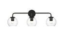Elegant Lighting - LD7321W28BLK - Three Light Bath Sconce - Genesis - Black