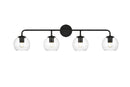 Elegant Lighting - LD7321W37BLK - Four Light Bath Sconce - Genesis - Black