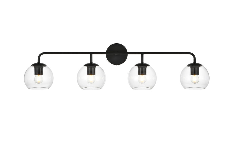 Elegant Lighting - LD7321W37BLK - Four Light Bath Sconce - Genesis - Black