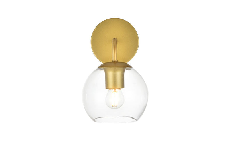 Elegant Lighting - LD7321W6BRA - One Light Bath Sconce - Genesis - Brass and Clear